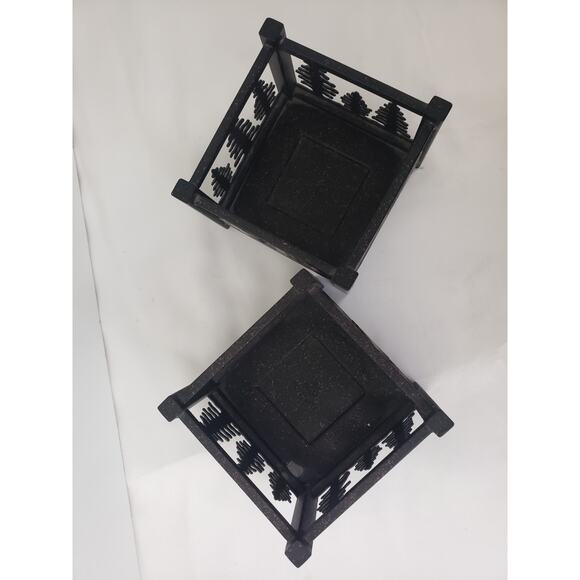 Y2K PartyLite Forest Friends Metal Candle Holder with Pine Tree Cutouts Lot of 2 - Picture 6 of 10